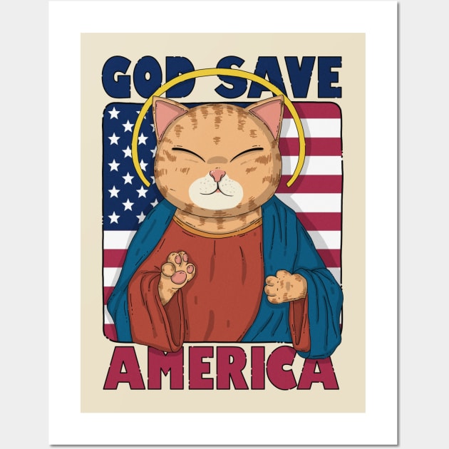 God Save America Wall Art by Japanese Neko